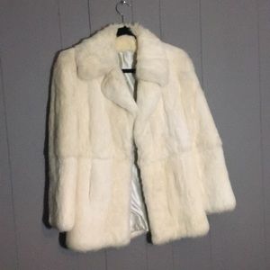 Vintage White Rabbit Fur Coat